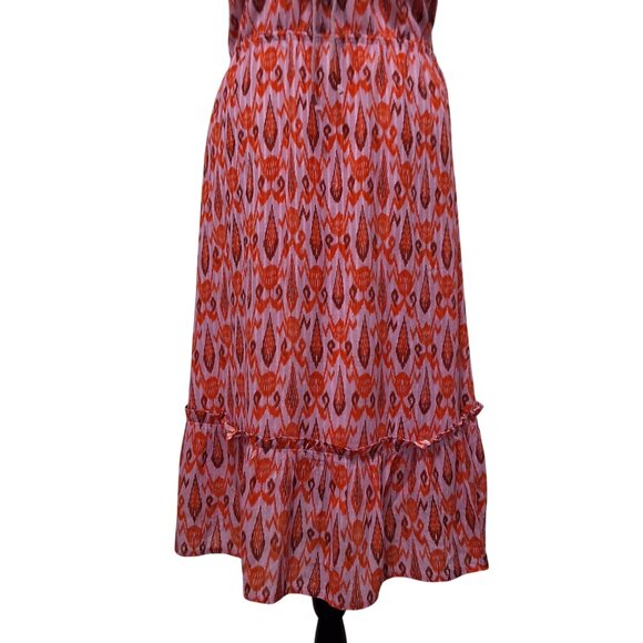 Figue Tahlia Ikat Pink Flutter Sleeve Hi-Low Hem Dress  Womens S Vibrant - Picture 8 of 11